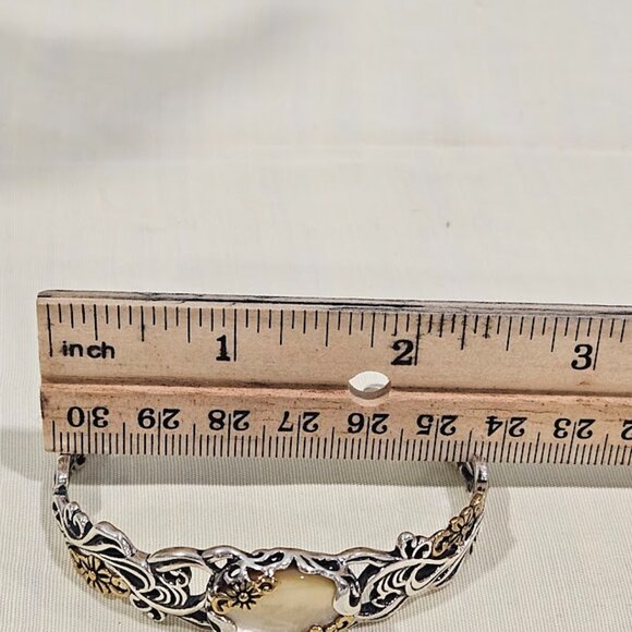 CAROLYN POLLACK Relios Sterling Silver 925 & Brass Ornate Tigers Eye Bracelet - Picture 14 of 16